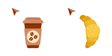 Coffee and Croissant cute cursor