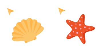 Seashell and Starfish cute cursor
