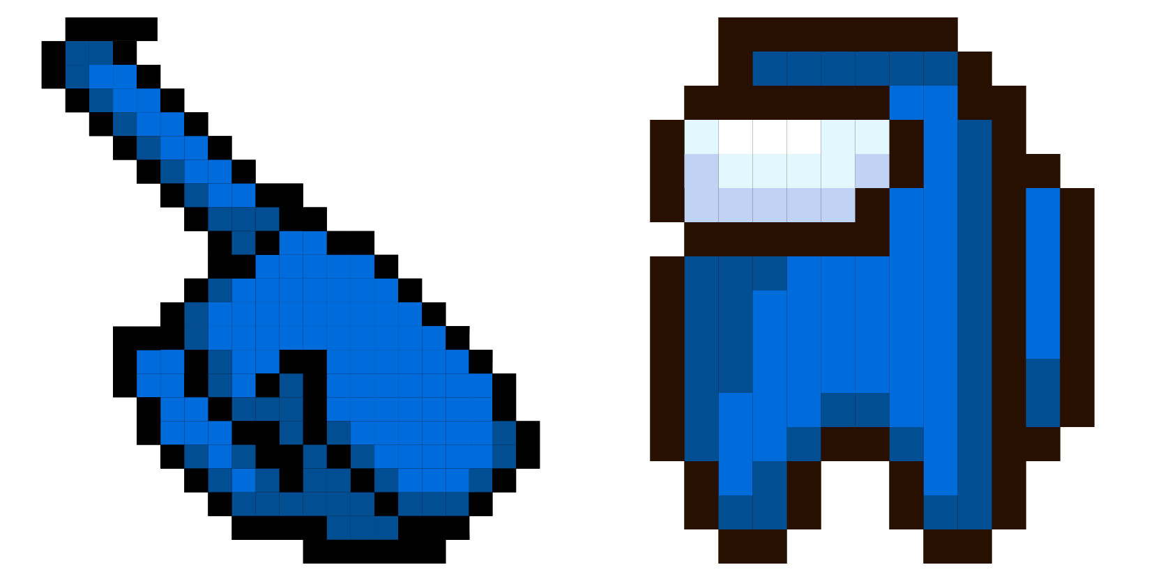 Among Us Blue Character Pixel cute cursor