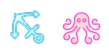 Anchor and Octopus cute cursor
