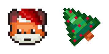Christmas Fox Pixel cute cursor