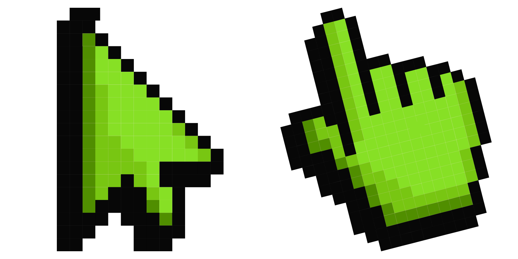 Default Green Pixel cute cursor