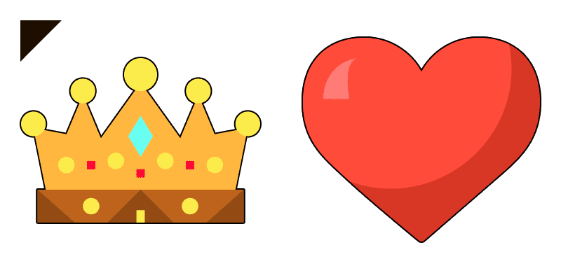 Crown and Heart cute cursor