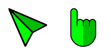 Green arrow cute cursor