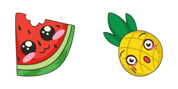 Kawaii Watermelon and Pineapple cute cursor