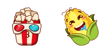 Popcorn and Corn cute cursor