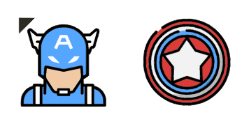Superhero Captain America cute cursor