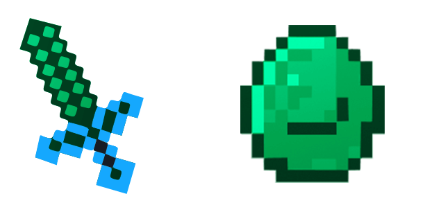 Cube Emerald Sword Basic cute cursor