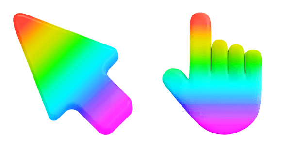 Rainbow 3D Gradient Classic cute cursor