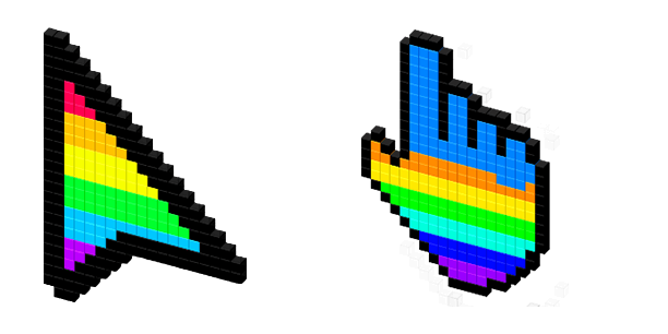 Rainbow Pixel Classic cute cursor