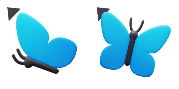 Butterfly 3D Emoji cute cursor