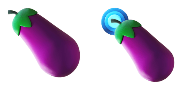 Eggplant 3D Emoji cute cursor