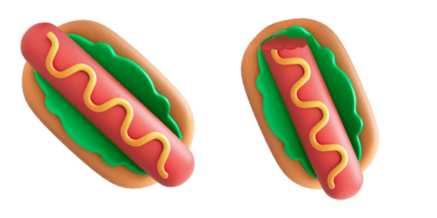 Fluency Hot Dog 3D Emoji cute cursor
