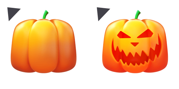 Helloween Pumpkin 3D Emoji cute cursor