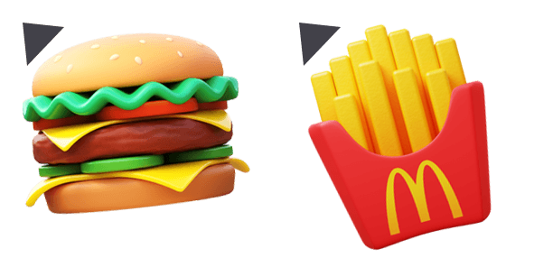 MCdonalds Burger French Fries 3D Emoji cute cursor