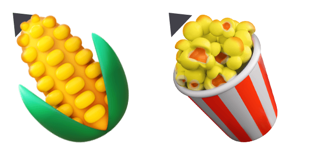 Popcorn 3D Emoji cute cursor