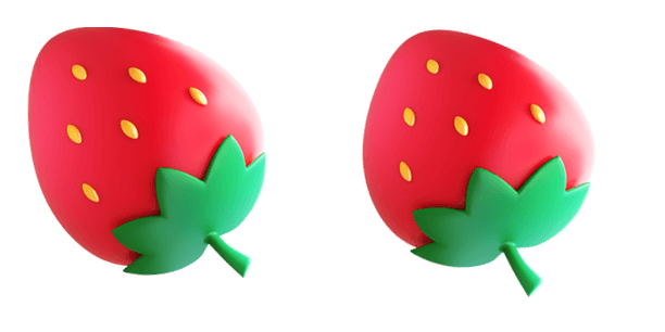 Strawberry 3D Emoji cute cursor