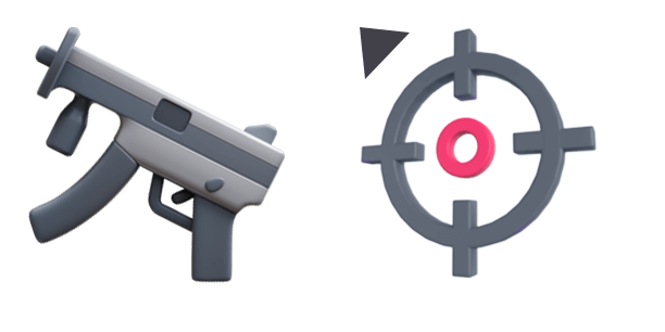 Submachine Gun 3D Emoji cute cursor