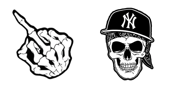 Skeleton Middle Finger Hip-Hop Rappers cute cursor
