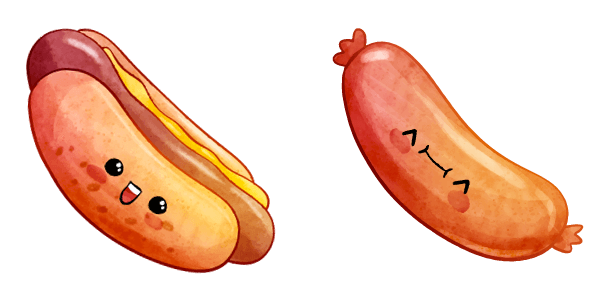 Hotdog Sausage Kawaii Food And Drinks cute cursor