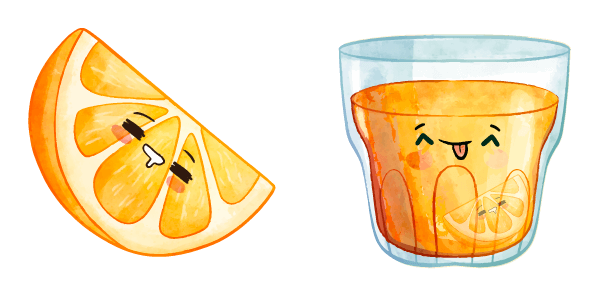 Orange Juice Kawaii Food And Drinks cute cursor