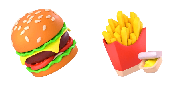 Burger And French Fries Eats And Drinks cute cursor
