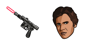 Star Wars Han Solo & DL-44 Blaster Pistol Animated cute cursor
