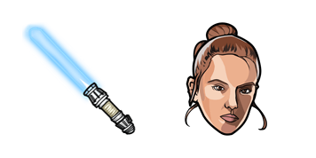 Star Wars Rey Skywalker & Lightsaber cute cursor