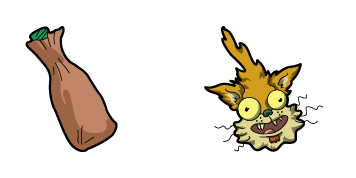 Rick and Morty Squanchy & Bottle cute cursor