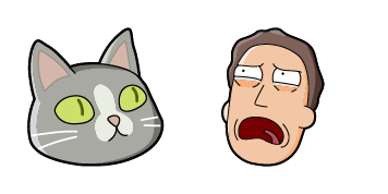Rick and Morty Jerry Smith & Talking Cat cute cursor