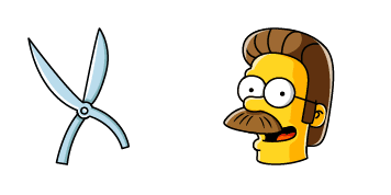 The Simpsons Ned Flanders & Lawn Shears cute cursor