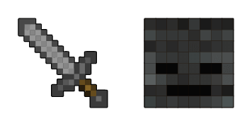 Minecraft Stone Sword & Wither Skeleton cute cursor