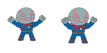 Happy Drax the Destroyer Chibi Animated cute cursor