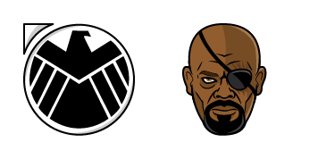 Marvel Nick Fury & S.H.I.E.L.D. / Hydra Logo Animated cute cursor