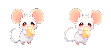 Cute Mouse Eating Cheese Animated cute cursor