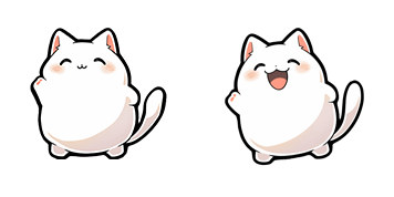 Cute White Cat Waving Paw Animated cute cursor