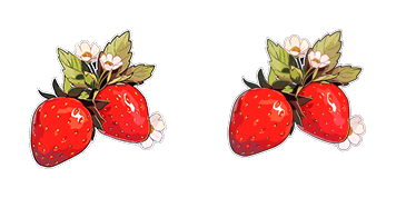 Strawberries & Leaves Animated cute cursor