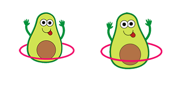 Funny Avocado with Hula Hoop Animated cute cursor