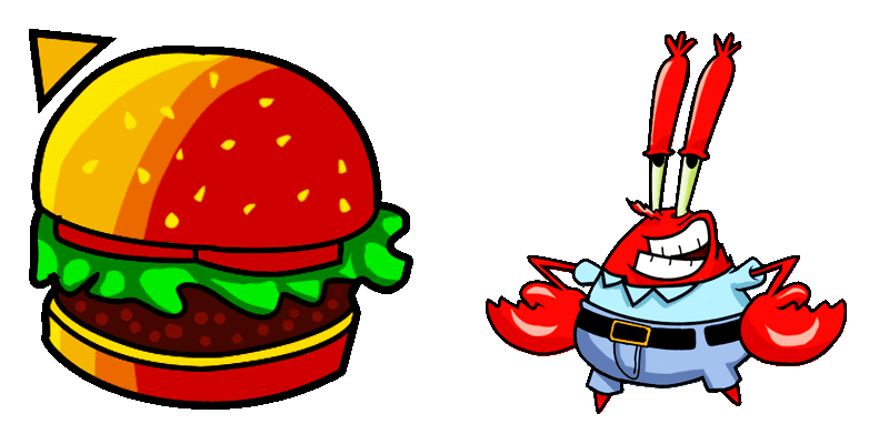 Mr. Krabs and Krabby Patty cute cursor