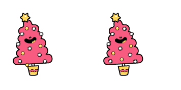 Funny Pinky Christmas Tree Animated cute cursor