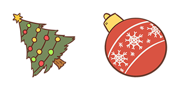 Christmas Tree & Bulb Animated cute cursor