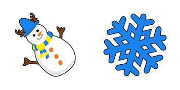 Christmas Snowman & Snowflake Animated cute cursor