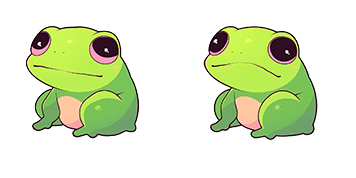 Sad Green Toad Animated cute cursor