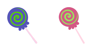 Halloween Blue & Pink Lollipop Animated cute cursor