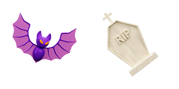 Halloween Bat & Tombstone 3D cute cursor