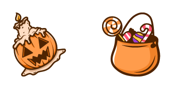 Halloween Pumpkin Candle & Candy Bag cute cursor
