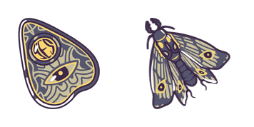 Ouija Planchette & Hawk Moth Animated cute cursor