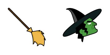 Halloween Witch & Broom Animated cute cursor