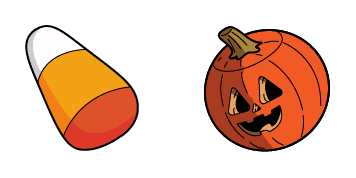 Halloween Candy Corn & Jack-O-Lantern Animated cute cursor