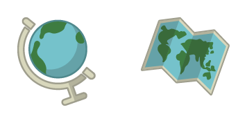School Globe & Map Animated cute cursor